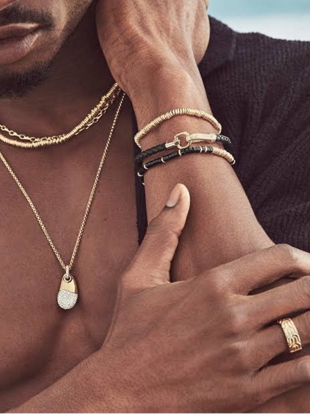 John Hardy Heishi Bracelet, 14k Gold and Black Onyx (NEW) - Picture 9 of 13